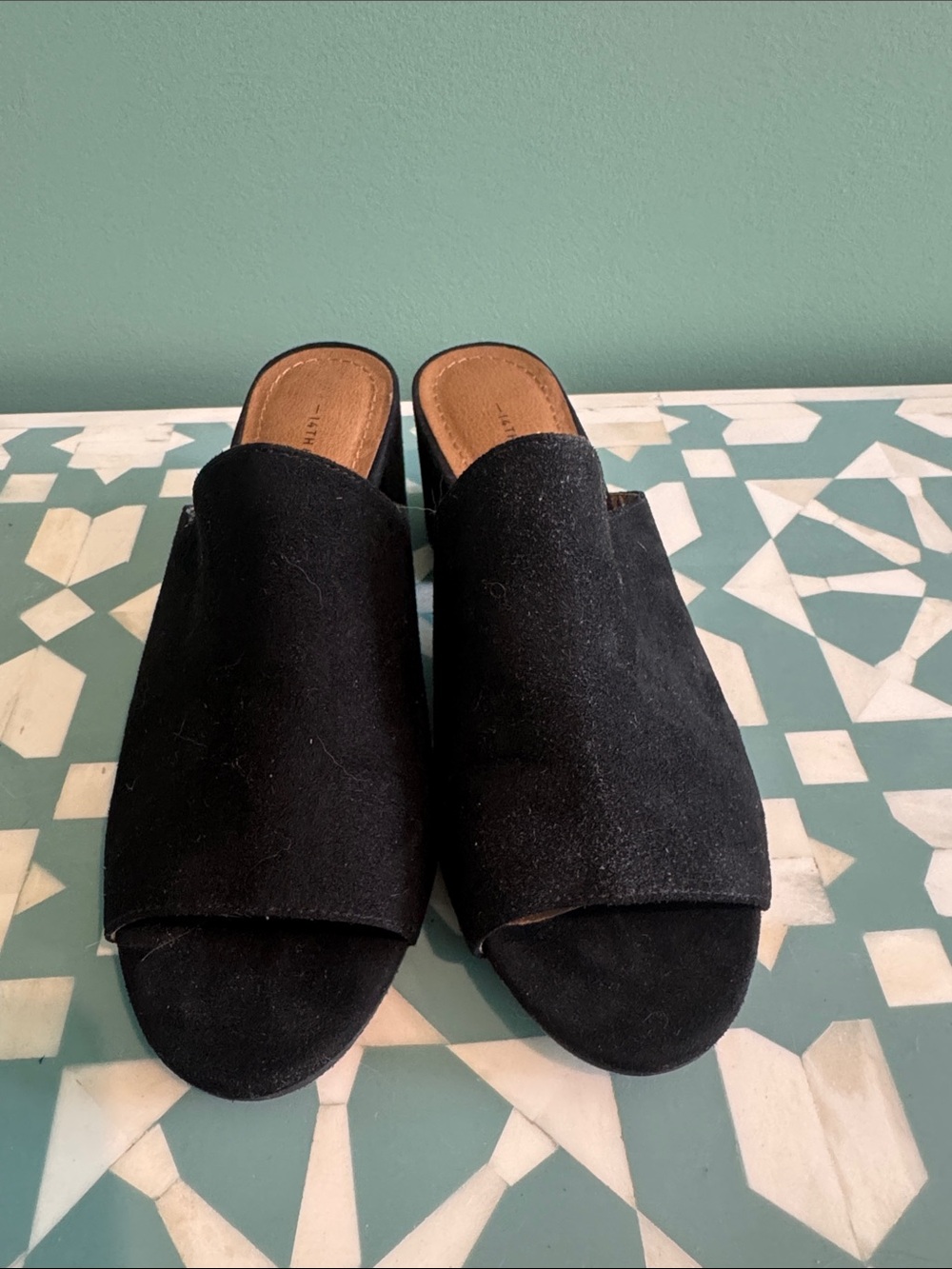 Black Suede Mules